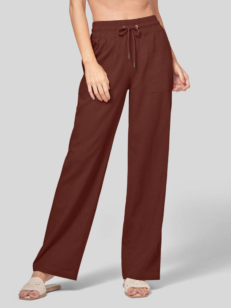 Women's Cotton Linen Wide Leg Pants_