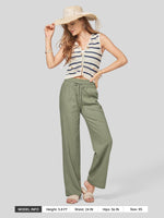 Women's Cotton Linen Wide Leg Pants_