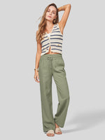 Women's Cotton Linen Wide Leg Pants_