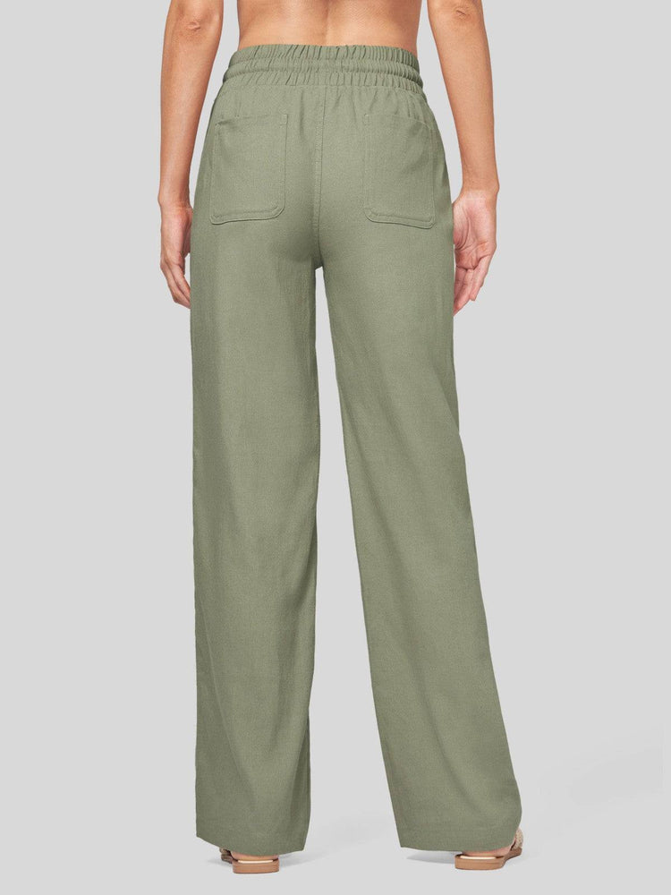 Women's Cotton Linen Wide Leg Pants_