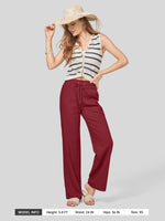 Women's Cotton Linen Wide Leg Pants_