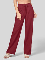 Women's Cotton Linen Wide Leg Pants_