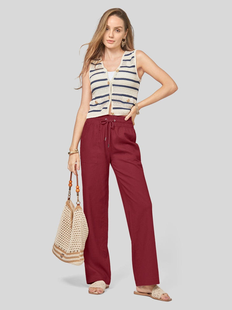 Women's Cotton Linen Wide Leg Pants_