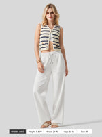 Women's Cotton Linen Wide Leg Pants_