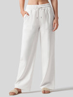 Women's Cotton Linen Wide Leg Pants_