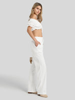 Women's Cotton Linen Wide Leg Pants_