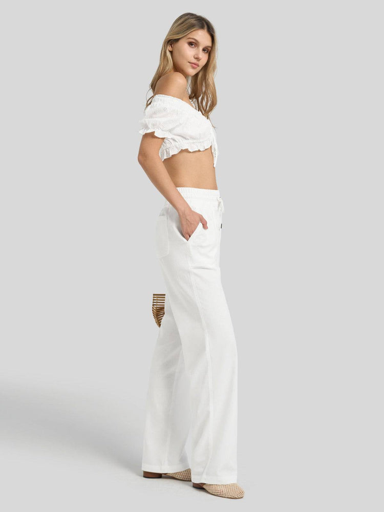 Women's Cotton Linen Wide Leg Pants_