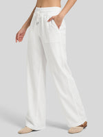 Women's Cotton Linen Wide Leg Pants_