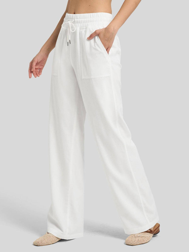 Women's Cotton Linen Wide Leg Pants_