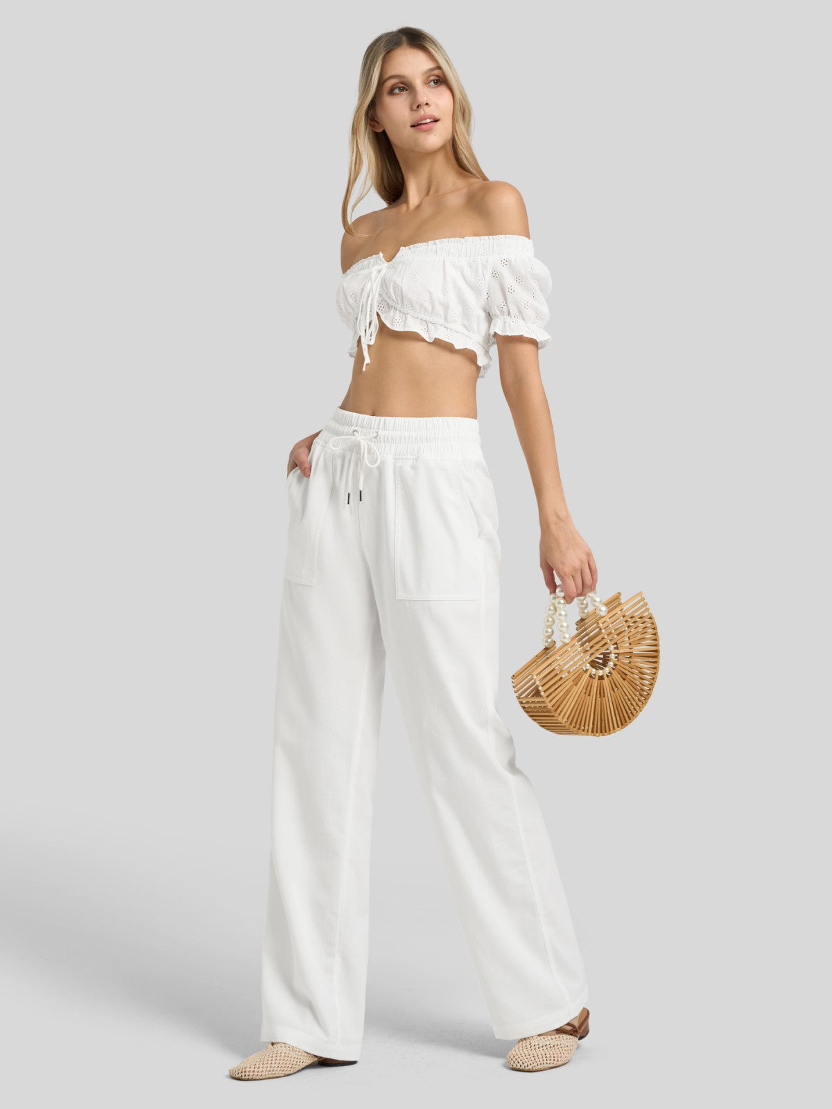Willit Women's Cotton Linen Wide Leg Pants 