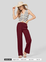 Women's Cotton Linen Wide Leg Pants_