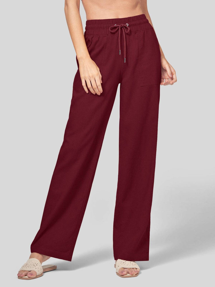 Women's Cotton Linen Wide Leg Pants_