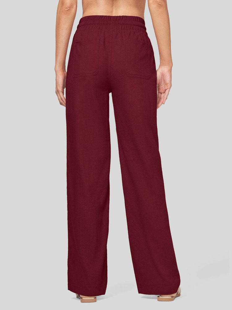 Women's Cotton Linen Wide Leg Pants_