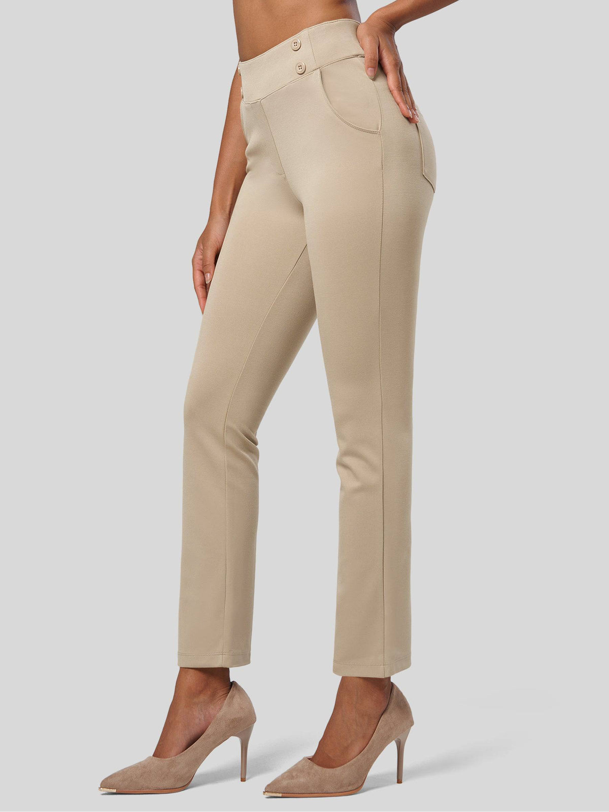 Willit Women's Cropped Office Dress Pants 27 Inch 
