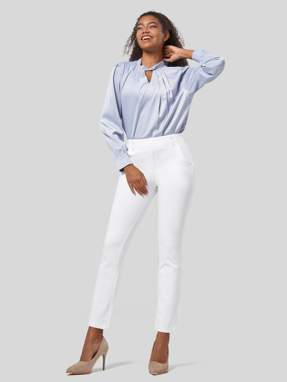 Willit Women's Cropped Office Dress Pants 27 Inch 