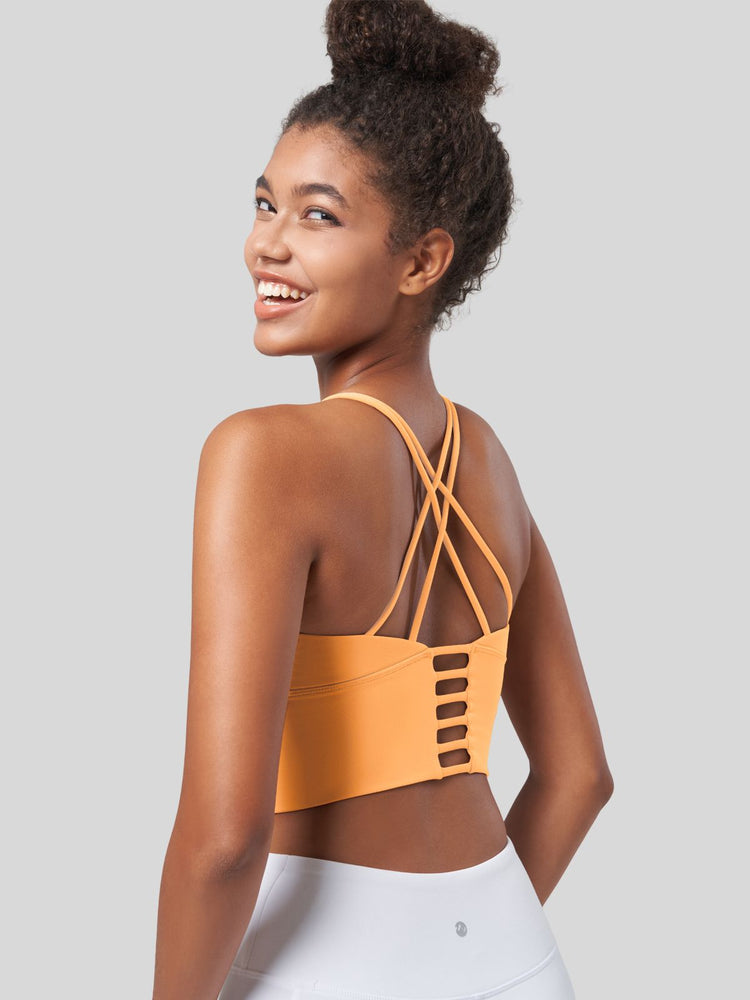 Women's Cross Back Strappy Sports Bra 