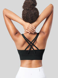 Womens Cross Back Yoga Bra #black