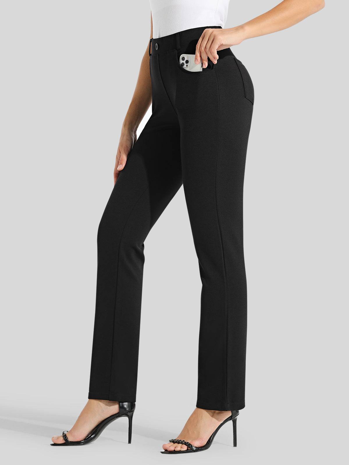 Women's Straight Leg Yoga Dress Pants_
