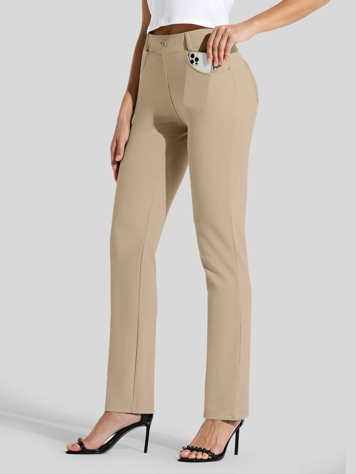 Women's Straight Leg Yoga Dress Pants_