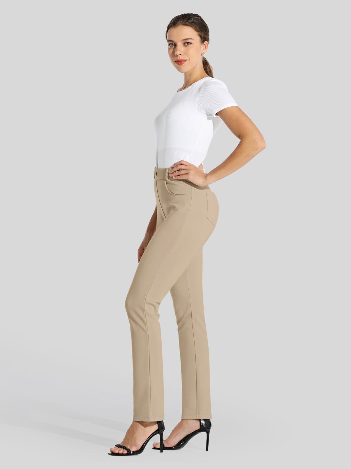 Women's Straight Leg Yoga Dress Pants_