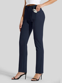 Women's Straight Leg Yoga Dress Pants_#navy