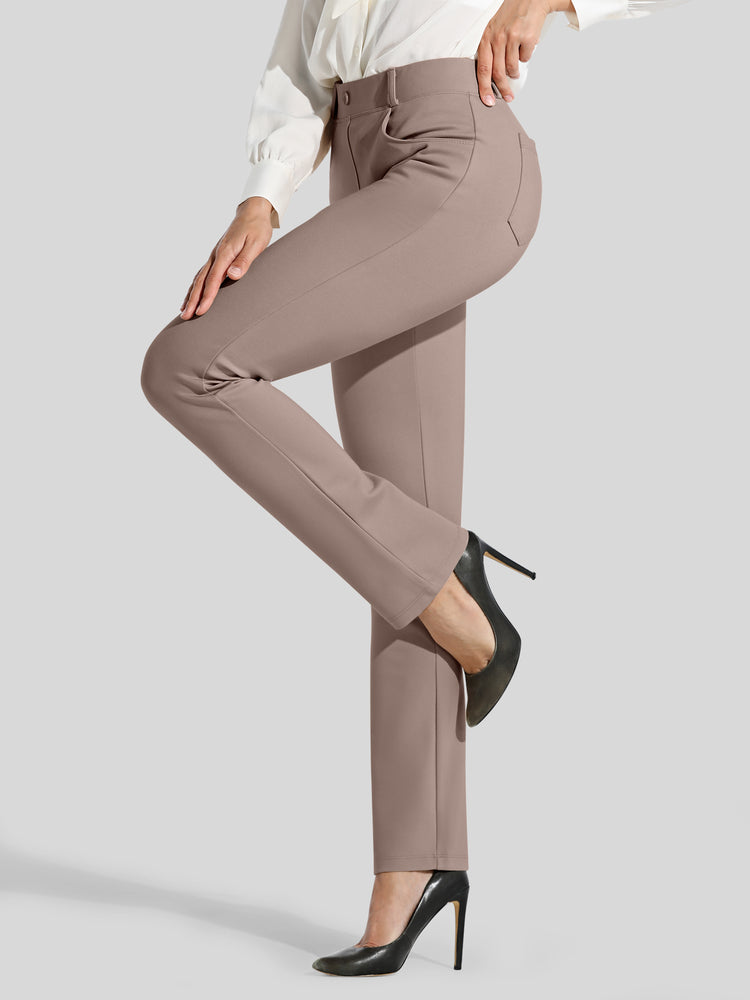 Women's Straight Leg Yoga Dress Pants_