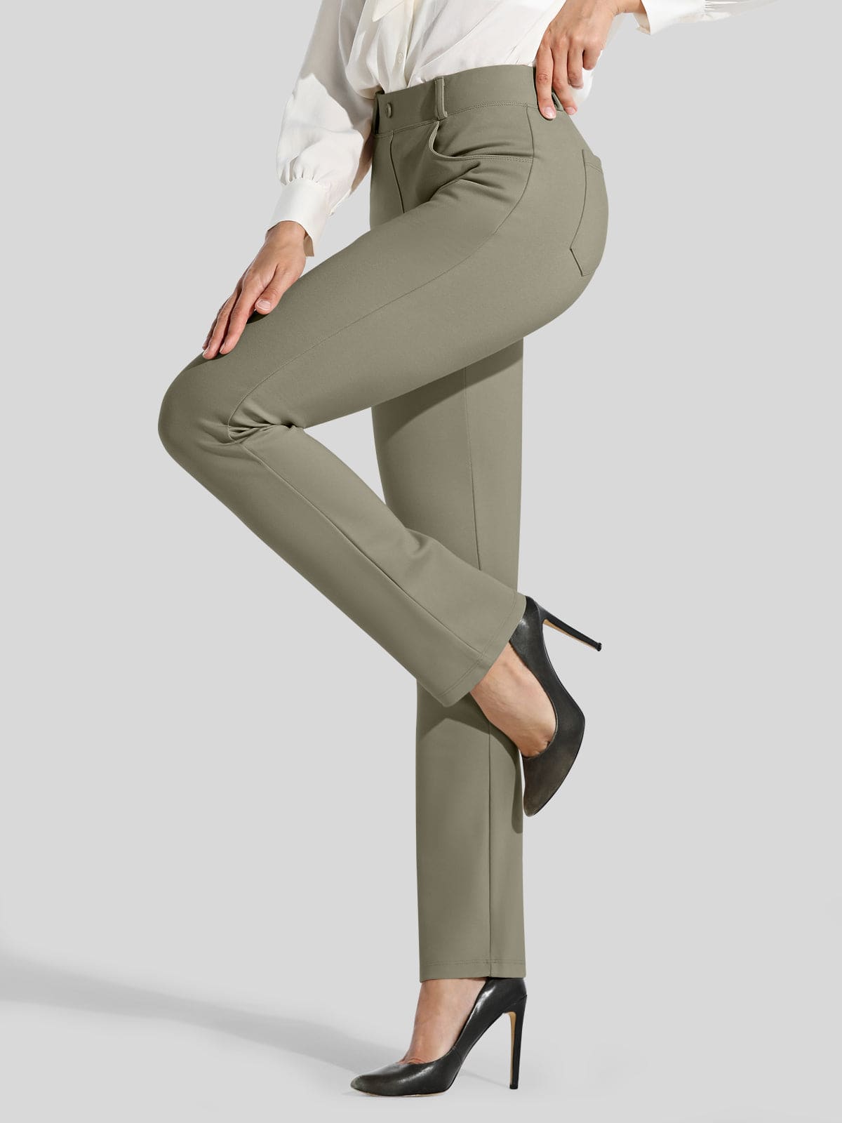 Women's Straight Leg Yoga Dress Pants_