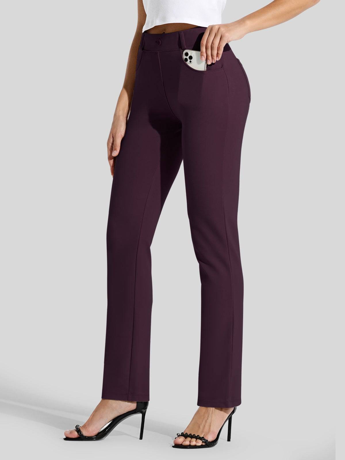 Women's Straight Leg Yoga Dress Pants_