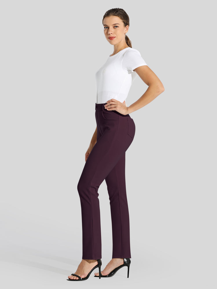 Women's Straight Leg Yoga Dress Pants_