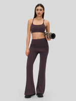 Women's Flare Leggings with Skirt Layer 