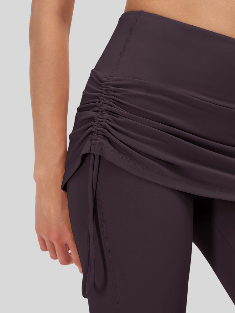 Women's Flare Leggings with Skirt Layer 