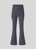 Women's Flare Leggings with Skirt Layer 