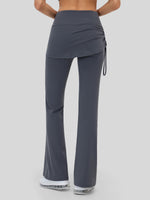 Women's Flare Leggings with Skirt Layer 