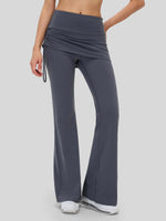 Women's Flare Leggings with Skirt Layer 