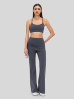 Women's Flare Leggings with Skirt Layer 