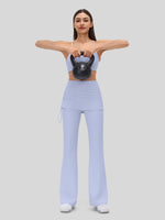 Women's Flare Leggings with Skirt Layer 