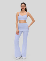 Women's Flare Leggings with Skirt Layer 