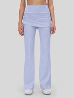 Women's Flare Leggings with Skirt Layer 