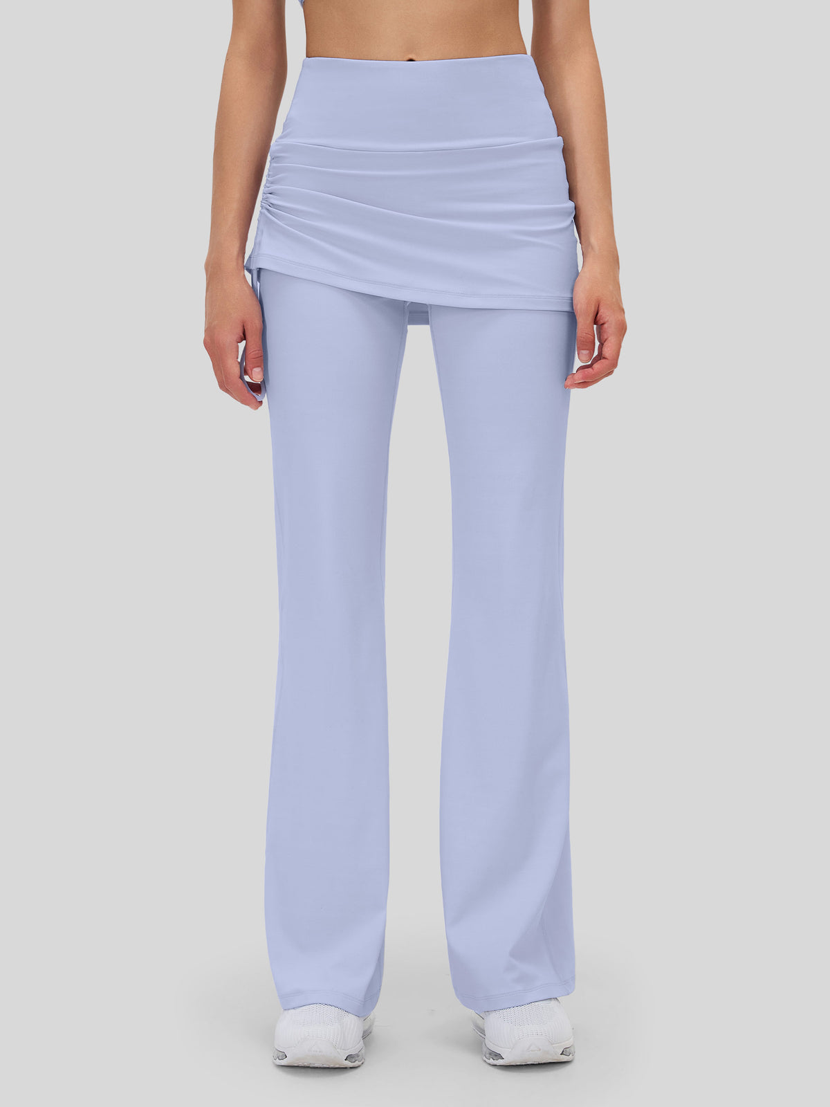 Women's Flare Leggings with Skirt Layer 