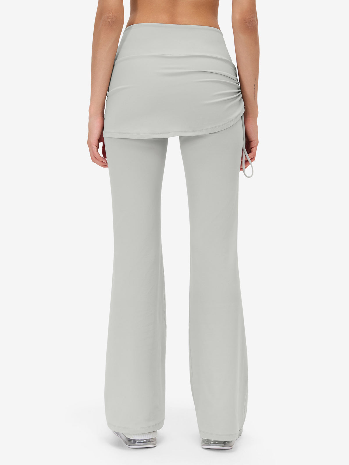 Women's Flare Leggings with Skirt Layer 