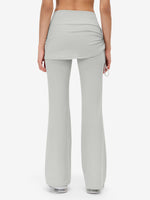 Women's Flare Leggings with Skirt Layer 