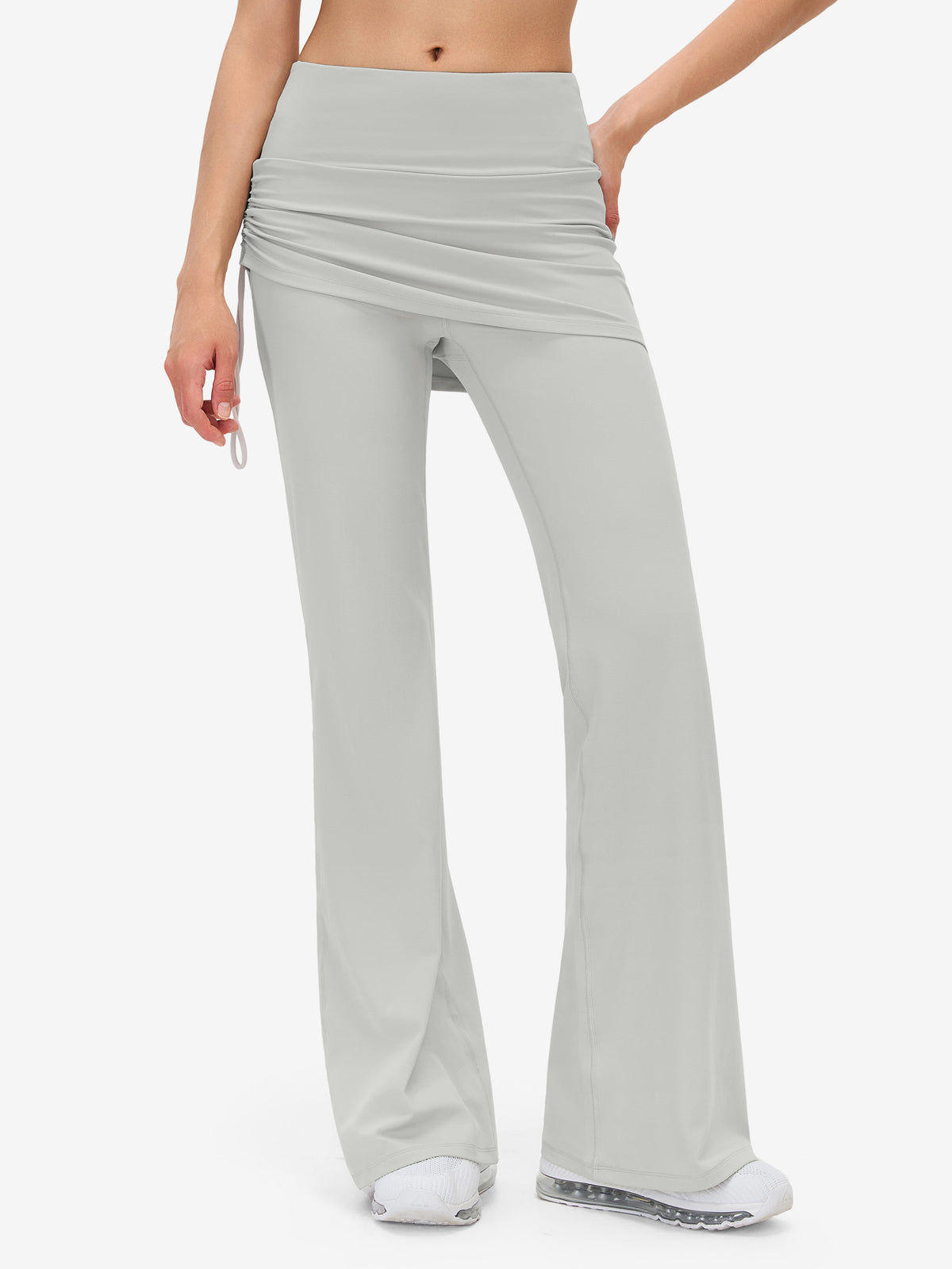 Women's Flare Leggings with Skirt Layer 