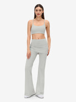 Women's Flare Leggings with Skirt Layer 