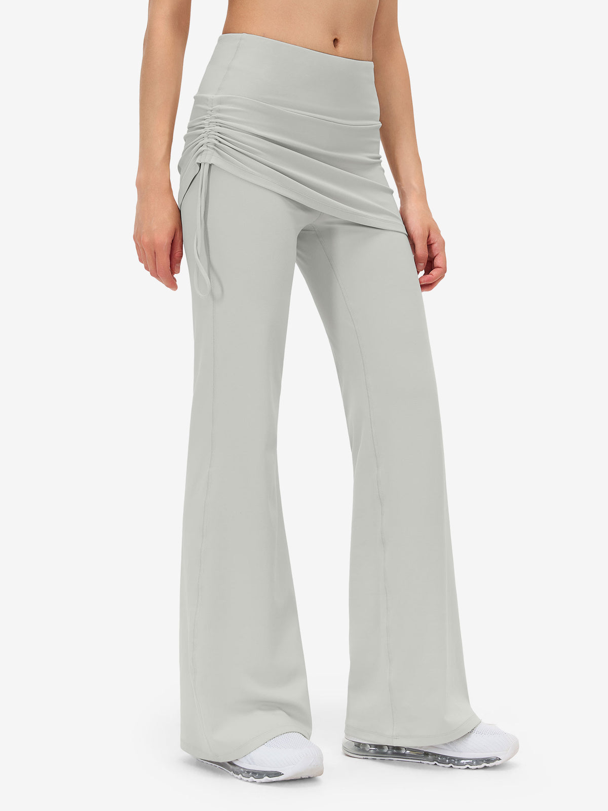 Women's Flare Leggings with Skirt Layer 