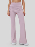 Women's Flare Leggings with Skirt Layer 