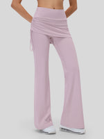 Women's Flare Leggings with Skirt Layer 