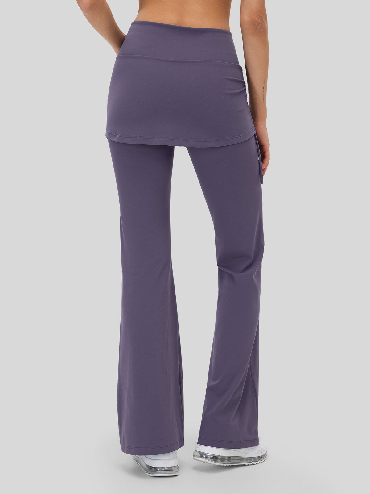Women's Flare Leggings with Skirt Layer 