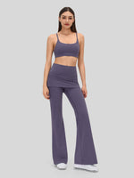 Women's Flare Leggings with Skirt Layer 
