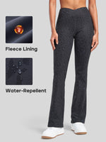 Women's Fleece Crossover Flared Leggings_