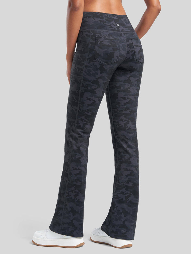 Women's Fleece Crossover Flared Leggings_